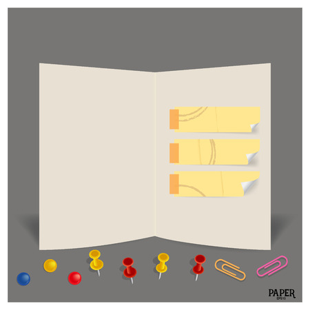 Collection of various vintage papers (paper sheets, note paper), ready for your message. Vector illustration.のイラスト素材