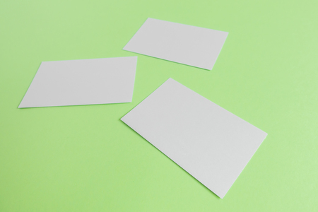 Blank business card, postcard with soft shadows.の写真素材