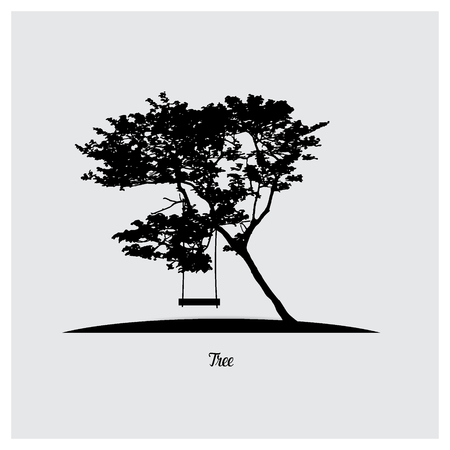 Vector tree silhouettes.のイラスト素材