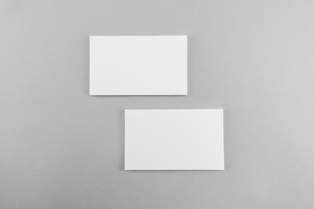 Blank business card, postcard with soft shadows.の写真素材