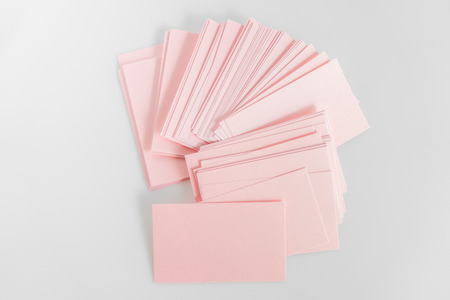 Blank business card, postcard with soft shadows.の写真素材