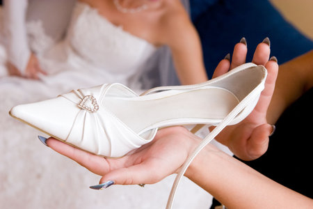 bride wait a white shoeの写真素材