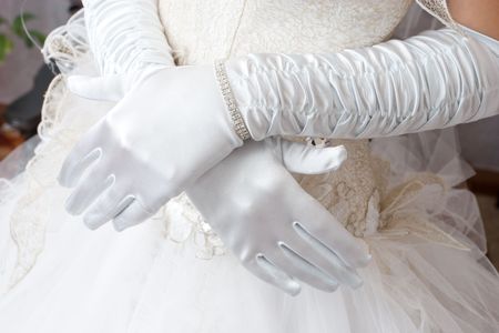 white gloves of the brideの写真素材