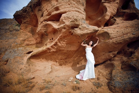 bride on the mountainの写真素材