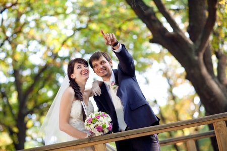 tenderness of the bride and groom の写真素材