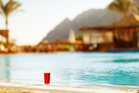 cocktail on the poolの写真素材