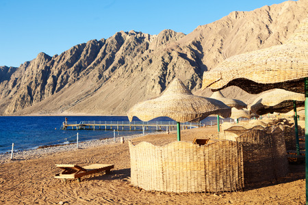 view to beach in Egyptの写真素材