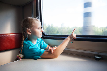 small girl in the train