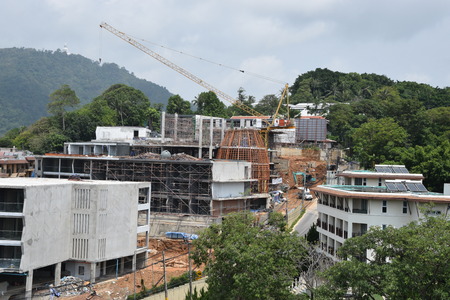 The construction of the hotel in Phuketのeditorial素材