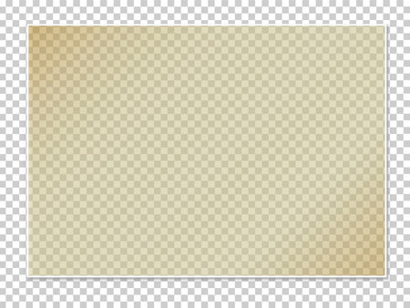 A sheet of golden glass on a transparent background with white plastic edging, realistic layout of a golden double-glazed window, realistic golden glass window in a rectangular frame. Vector.のイラスト素材