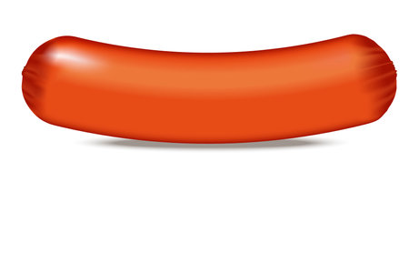 Realistic meat sausage for grilling, isolated on white background. Element for your design. Vector illustration.のイラスト素材