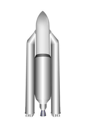 Super heavy carrier rocket isolated on white background. Vector illustration.のイラスト素材