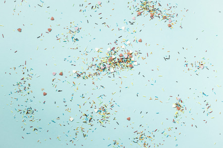Powder for Easter cakes on a blue background. Textureの写真素材