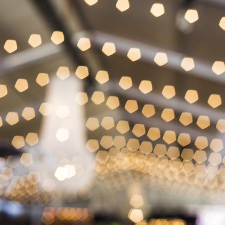 Decoration of the ceiling with a garland of lanterns. Festival Festival concept. Blurred imageの写真素材