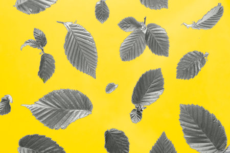 Colors of the year 2021 bright leaves background.