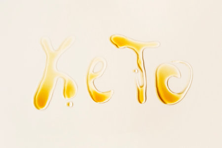 Vegetable fat keto lettering. Healthy food conceptの写真素材
