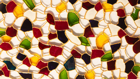 Stained glass with multi-colored inserts. Abstract background