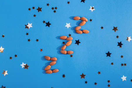Z-shaped almonds as a product to restore healthy sleep and treat insomniaの写真素材