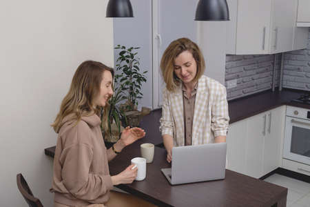 Caucasian colleague friendship working. Business team meeting at home office.の写真素材
