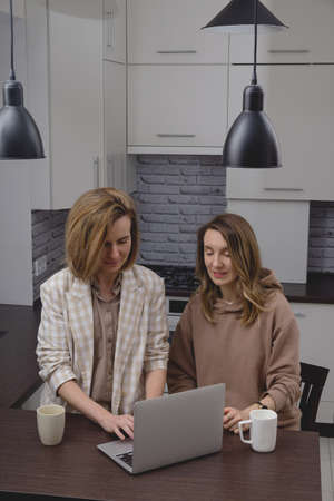 Caucasian colleague friendship working. Business team meeting at home office.の写真素材