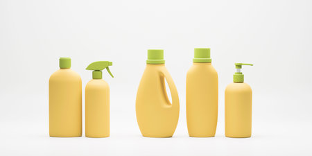 Ecologically safe sustainable cleaning concept detergent spray. 3d renderingの写真素材