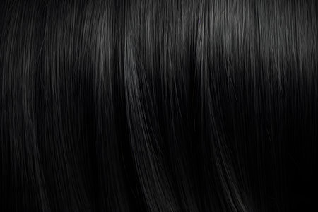 Texture of straight black hair background. AI generatedの素材