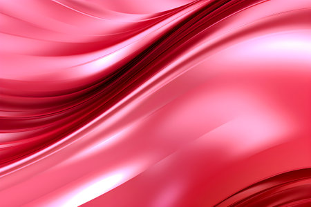 Pink glossy shiny metallic wavy texture background. AI generatedの素材