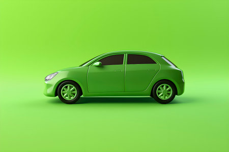 Green car concept of sustainable transport. AI generatedの素材