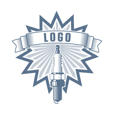 car and motorcycle repair service garage logo; vehicle service company badgeのイラスト素材