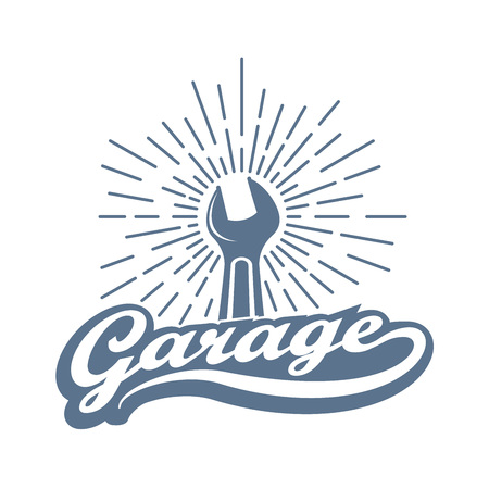 Car service icon in retro styleのイラスト素材