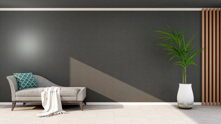 Modern home office, photorealistic 3D Illustration of the interior, suitable for using in video...