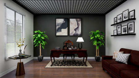 Interior of the living room. 3D render, 3D illustrationの写真素材