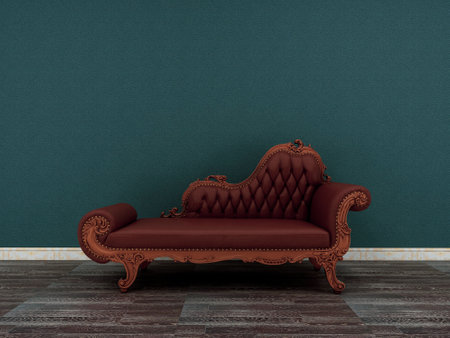 Classic sofa in the interior of the room. 3D render.の写真素材