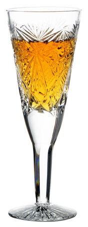 Decorative tall wine cut-glass isolated on white 