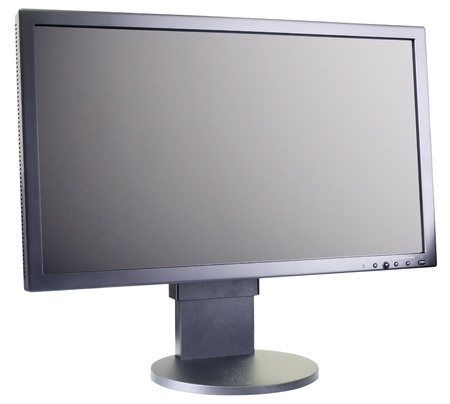 Computer LCD flat monitor isolated on the white backgroundの写真素材