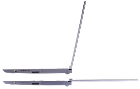 Set of open laptopの写真素材