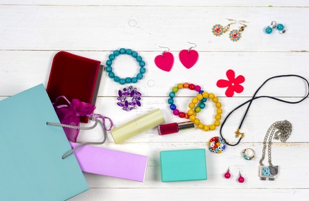 Womans cosmetics and accessoriesの写真素材