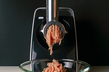 Mincing machine and meatの写真素材