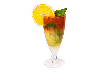 Glass of iced teaの写真素材