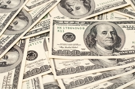 Background with money american hundred dollar billsの写真素材