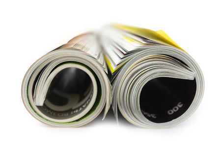 Rolled magazinesの写真素材
