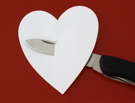 Knife and heartの写真素材