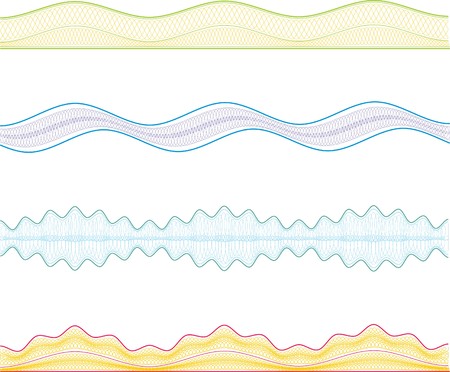 guilloche borders, vector pattern for currency, certificate or diplomasの写真素材