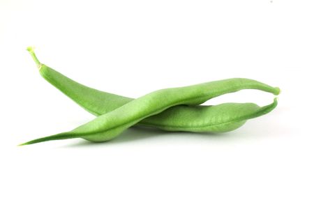 Green pod isolated on whiteの写真素材