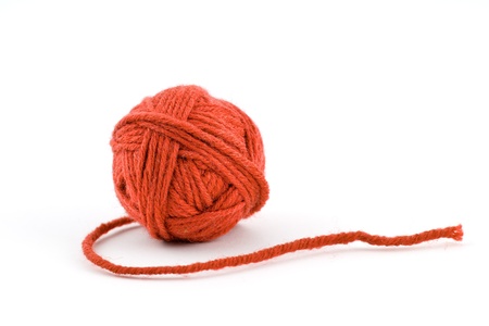 Thread ball isolated on white backgroundの写真素材