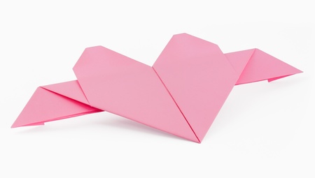Paper heart isolated on whiteの写真素材