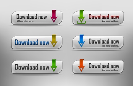 Set of glossy download button のイラスト素材