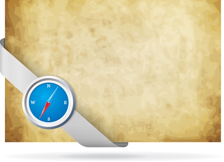 Compass over old paper backgroundのイラスト素材