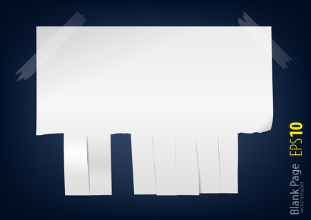 Clean sheet of paper with the edge of the slit into stripsのイラスト素材