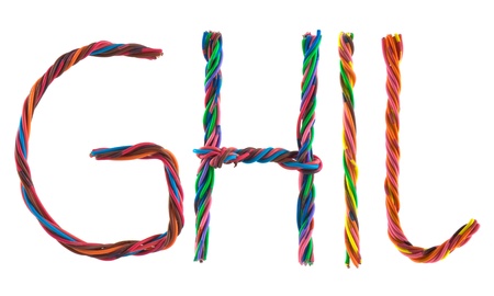 Wire letters isolated on white backgroundの写真素材